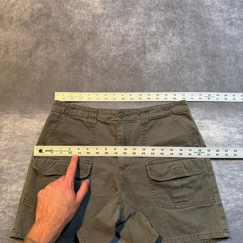 Bass Women's Olive Green Cotton Front Cargo Shorts Size 6 Utility Outdoor Gorp - Picture 5 of 6